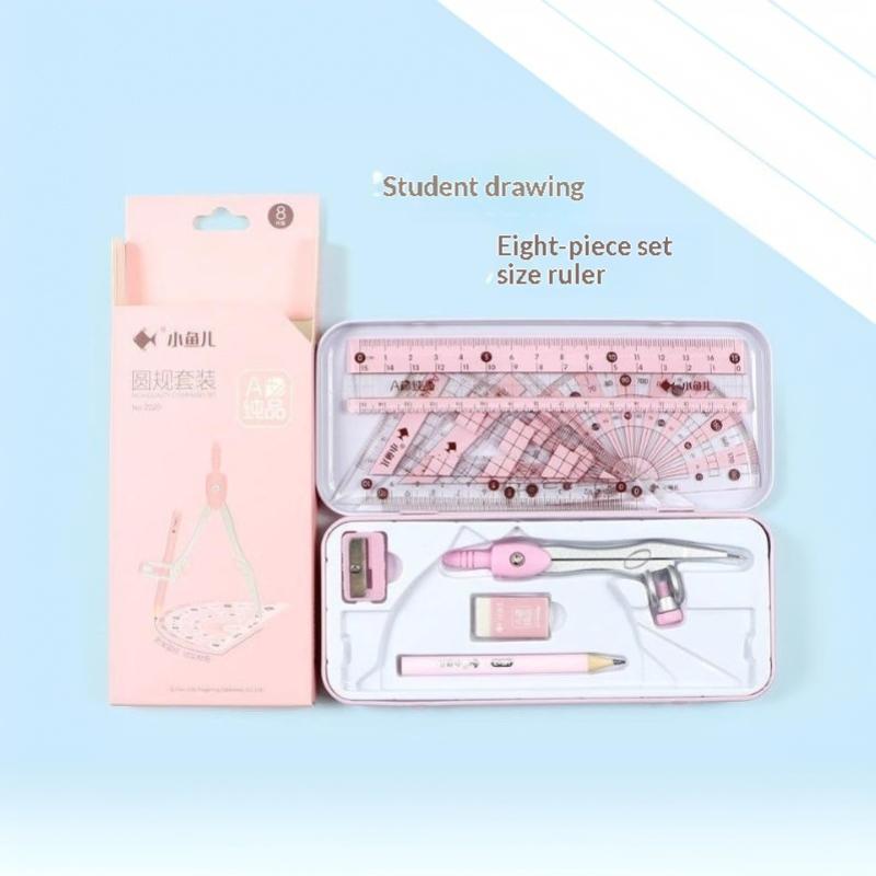 8Pcs/Set Geometry Math Drawing - Math Geometry Set With Compass ulasan dan harga