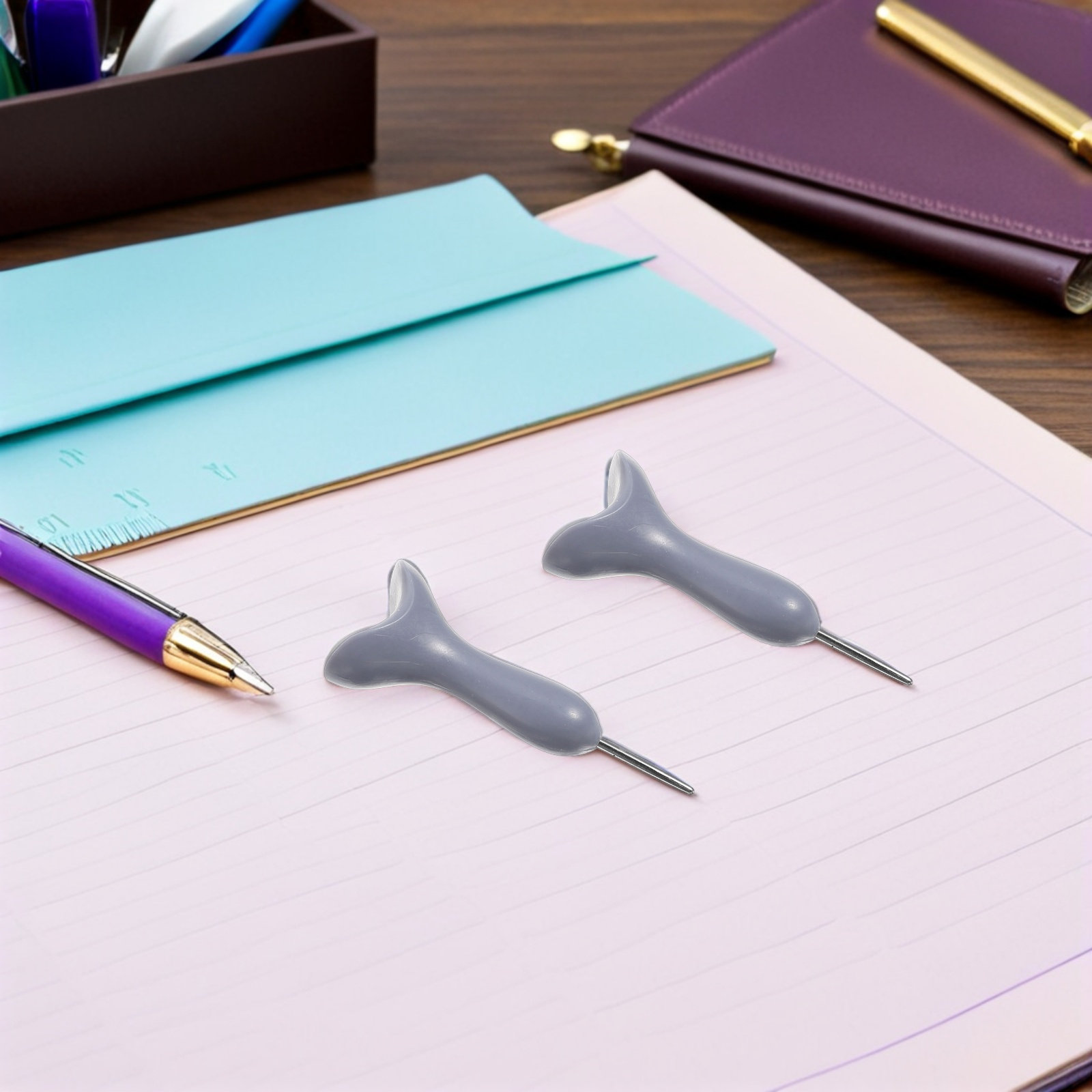 2Pcs Braille Writing Pen Grey  - Writing Tools ulasan dan harga