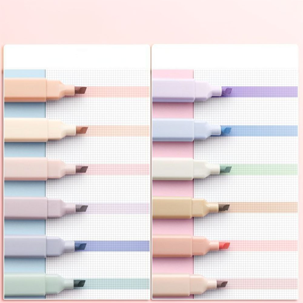 Aesthetic Pastel Highlighters  - Pastel Highlighter Set Double Ended ulasan dan harga